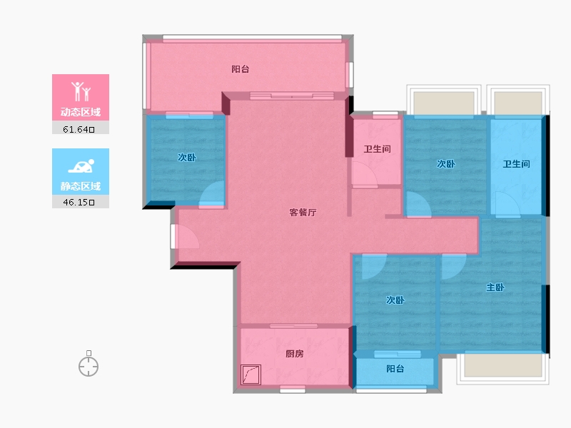 广东省-揭阳市-阳光城丽景湾-97.15-户型库-动静分区