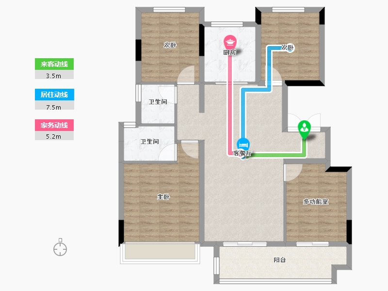 安徽省-池州市-中梁印江南-102.40-户型库-动静线