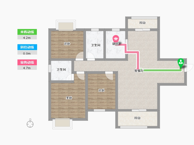 湖南省-永州市-安廷·城市旺角-96.25-户型库-动静线