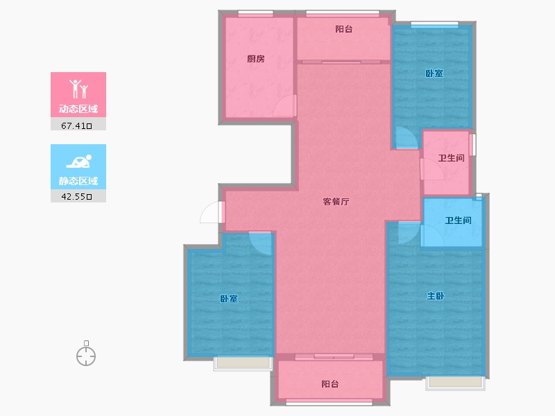 河南省-开封市-美居·红枫御景-100.80-户型库-动静分区