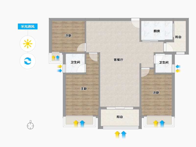 广东省-揭阳市-宏和·金水湾-93.73-户型库-采光通风