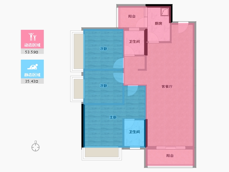 广东省-揭阳市-阳光城丽景湾-79.53-户型库-动静分区