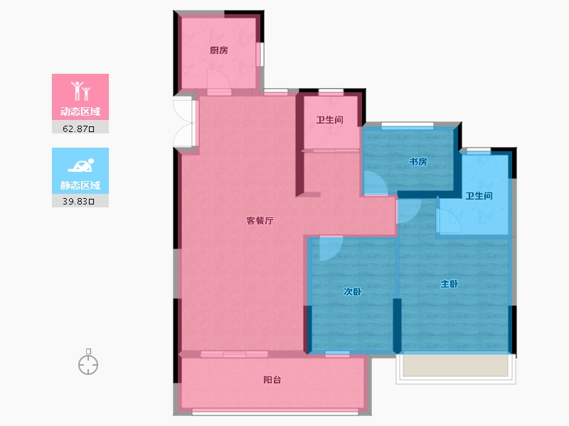 安徽省-宿州市-金荣·学府壹号-92.00-户型库-动静分区