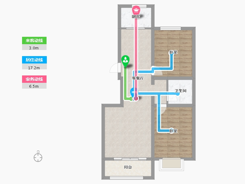 河北省-张家口市-铭洲西山宜居-70.39-户型库-动静线