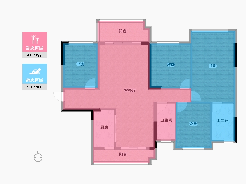 广西壮族自治区-贵港市-西山泉十里江湾-113.11-户型库-动静分区