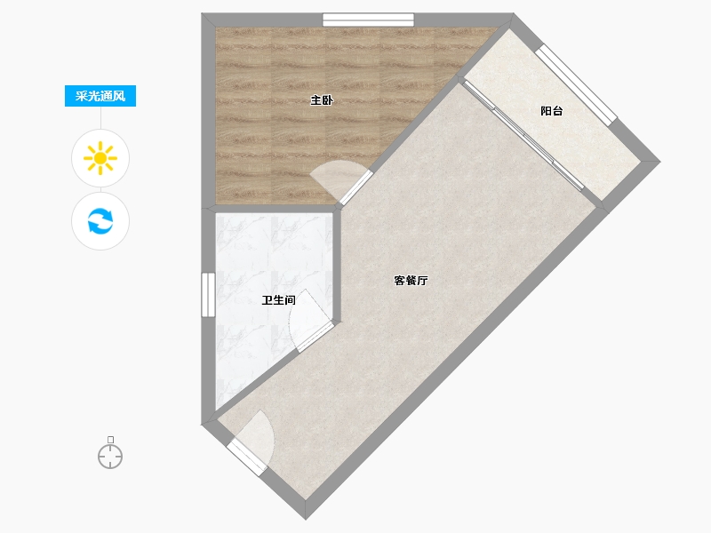 宁夏回族自治区-银川市-中冶幸福宸公寓-41.73-户型库-采光通风