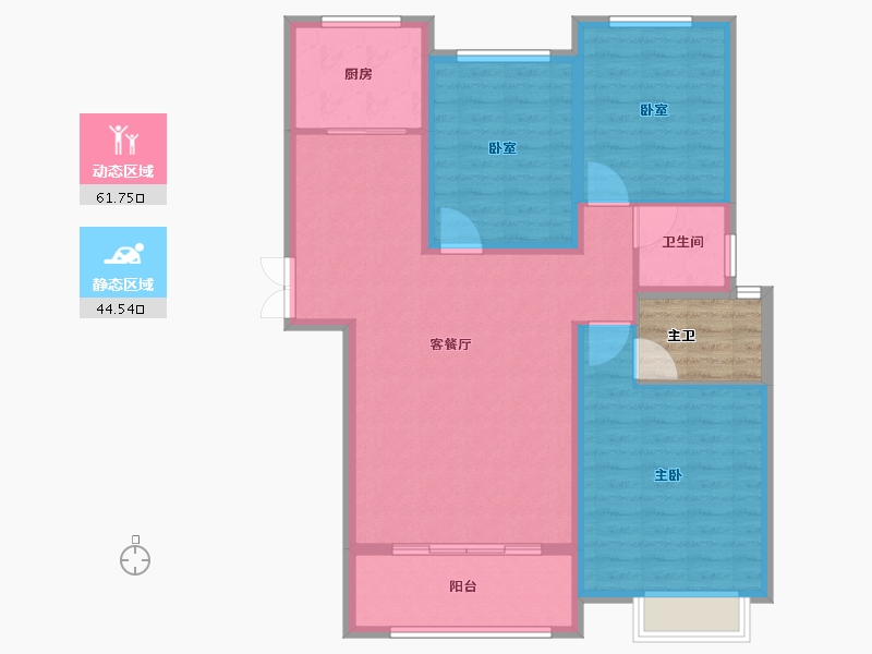 河南省-平顶山市-鑫源万盛公馆-100.86-户型库-动静分区