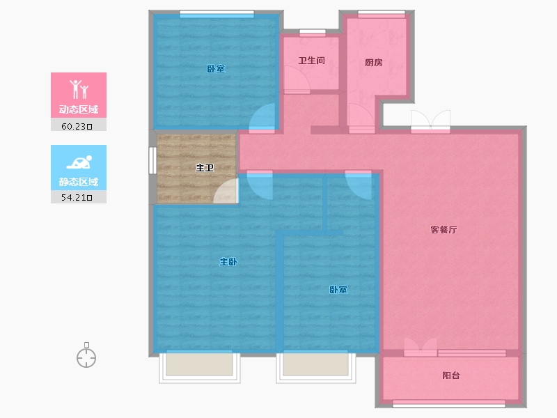 河南省-平顶山市-鑫源万盛公馆-108.00-户型库-动静分区