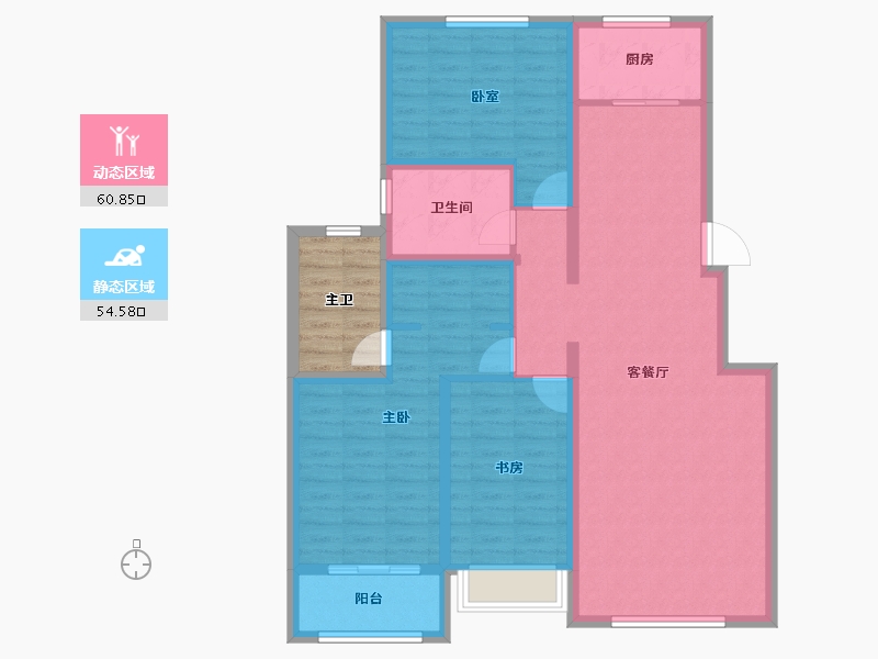 河北省-张家口市-铭洲西山宜居-109.34-户型库-动静分区