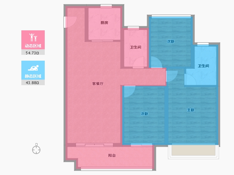 安徽省-池州市-中梁印江南-88.00-户型库-动静分区