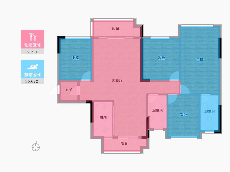 广西壮族自治区-贵港市-西山泉十里江湾-106.32-户型库-动静分区