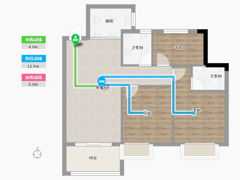 福建省-宁德市-润锦·星湖名筑-71.67-户型库-动静线