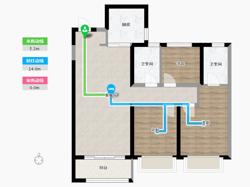 陕西省-西安市-华润置地未来城市-85.00-户型库-动静线