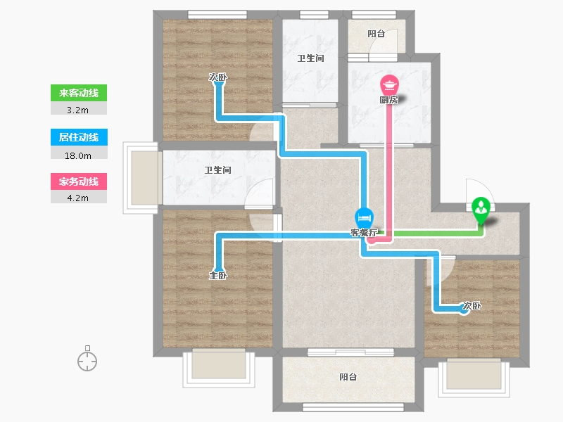 辽宁省-鞍山市-后英三江源爱琴湾-77.00-户型库-动静线