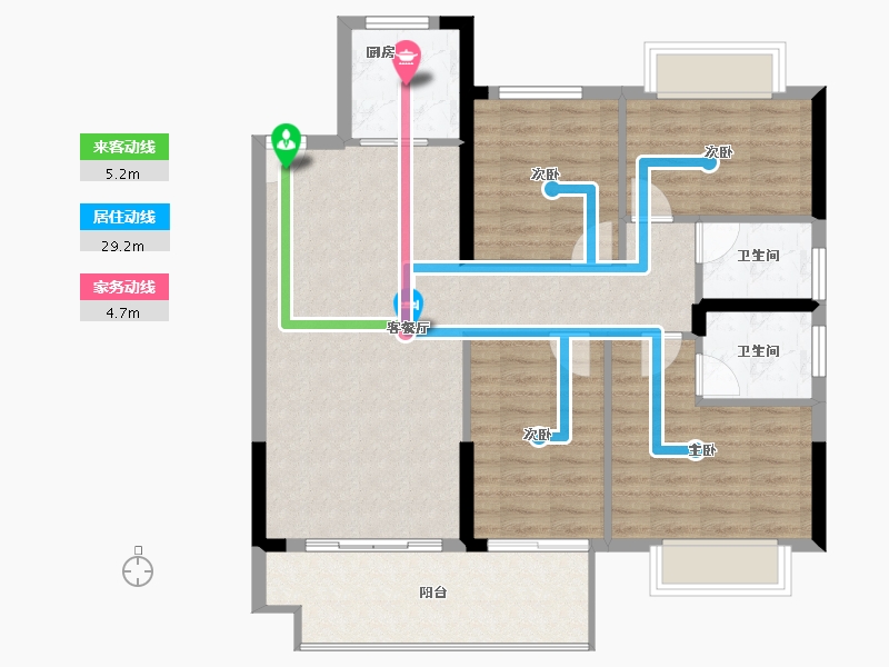 福建省-宁德市-屏南国宾郡-96.76-户型库-动静线