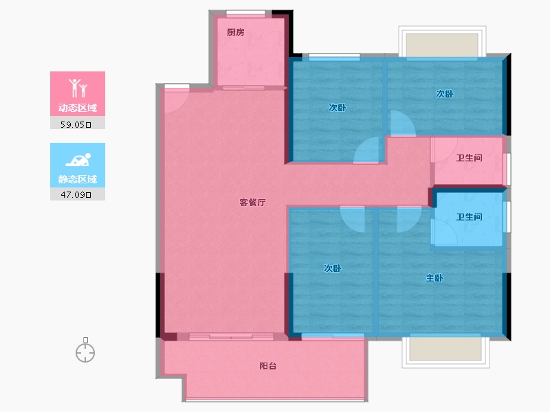 福建省-宁德市-屏南国宾郡-96.76-户型库-动静分区