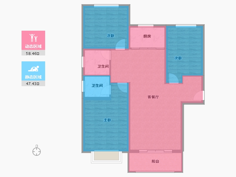 河南省-商丘市-君鹏·江山一品-95.77-户型库-动静分区