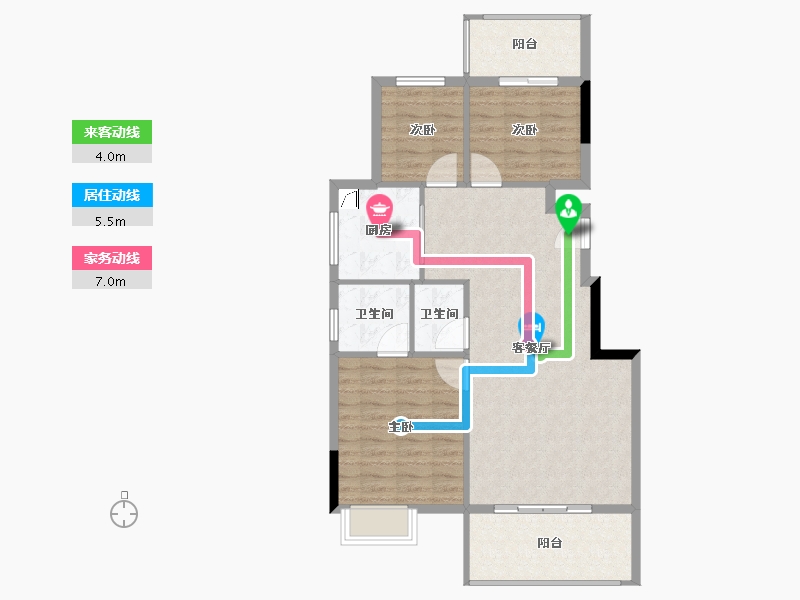 福建省-泉州市-鼎丰书香豪庭-87.20-户型库-动静线