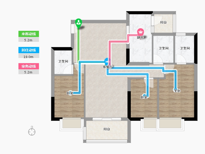 广东省-广州市-加富花园二期天悦-85.48-户型库-动静线