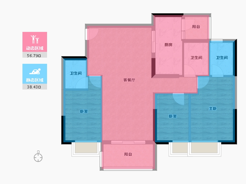 广东省-广州市-加富花园二期天悦-85.48-户型库-动静分区