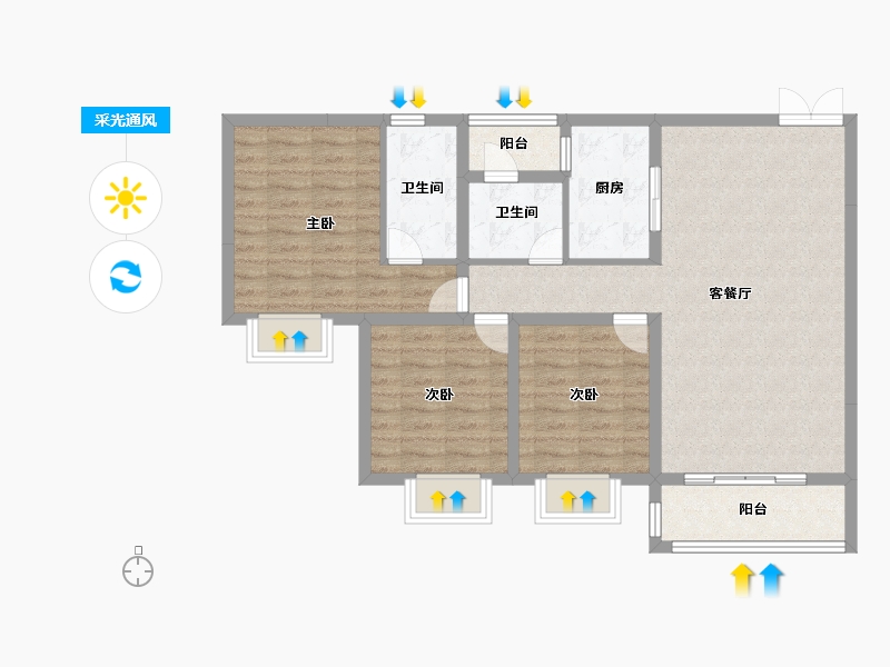 云南省-曲靖市-愿景·中国·宣威公园里康养小镇·芬芳源-92.00-户型库-采光通风