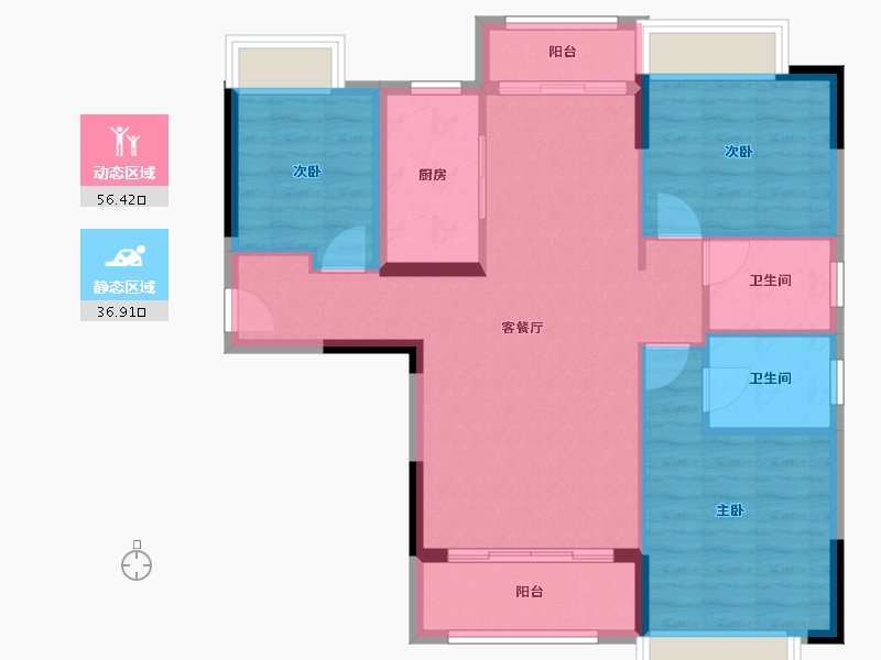 江西省-吉安市-华宇·燕京府-84.06-户型库-动静分区