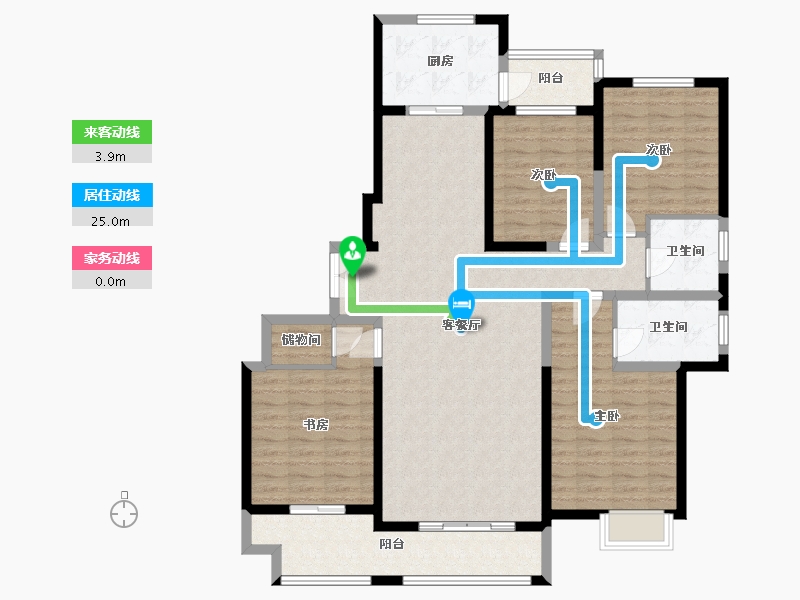 陕西省-西安市-西安理工大学曲江三期公寓-128.45-户型库-动静线