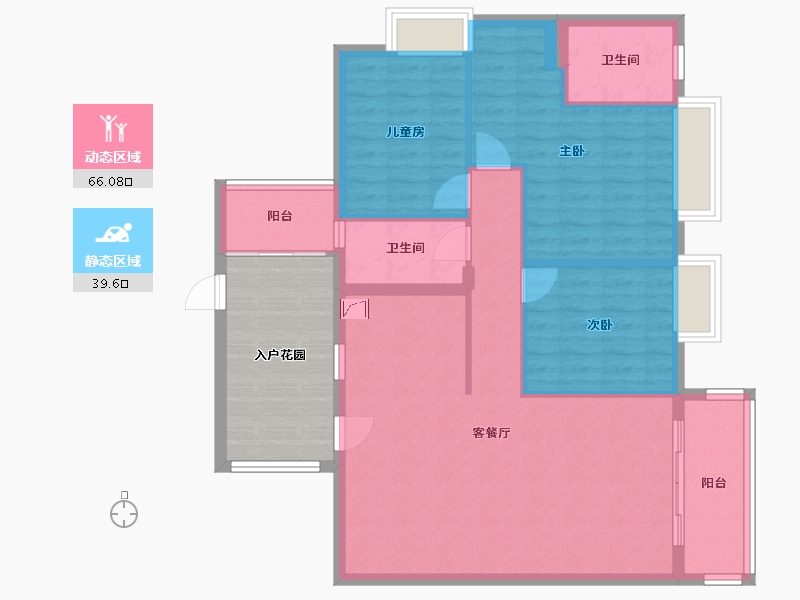 广东省-佛山市-保利花园一期-1栋-95.00-户型库-动静分区