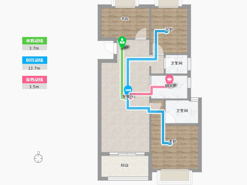 福建省-宁德市-润锦·星湖名筑-71.67-户型库-动静线