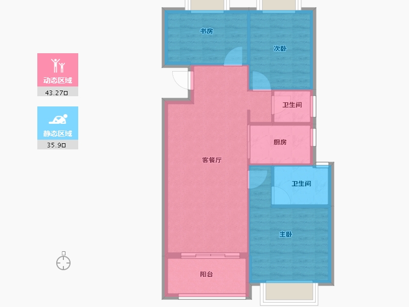 福建省-宁德市-润锦·星湖名筑-71.67-户型库-动静分区