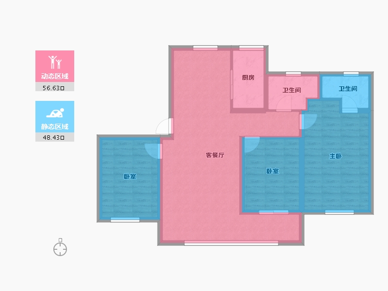 河北省-衡水市-天正壹号院-94.40-户型库-动静分区