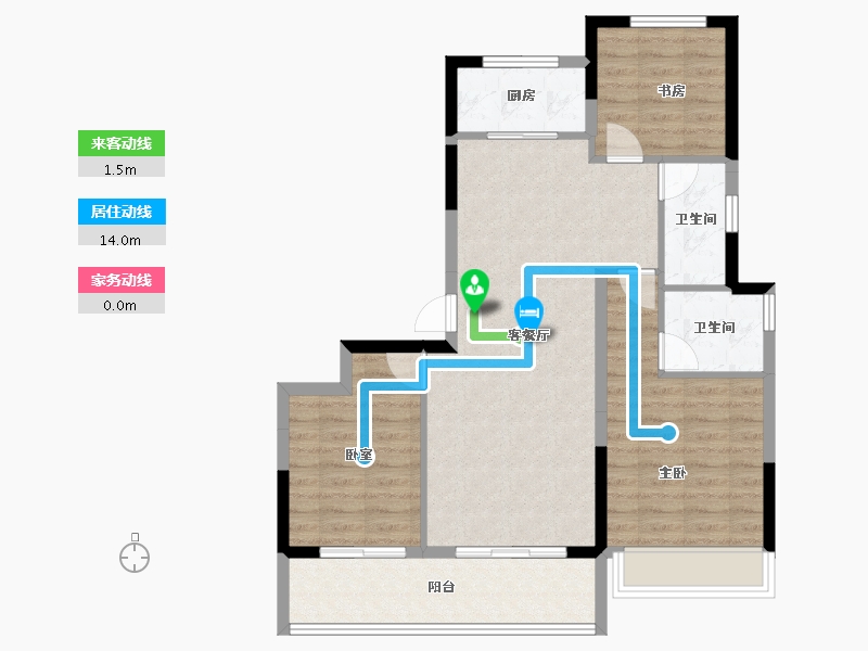 浙江省-杭州市-中南棠玥湾-86.02-户型库-动静线