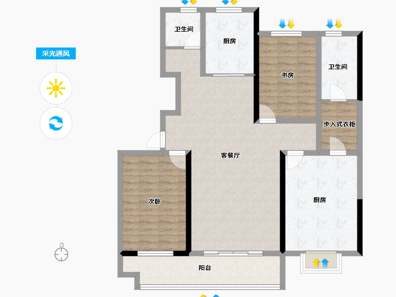 山东省-日照市-裕升华庭-114.77-户型库-采光通风