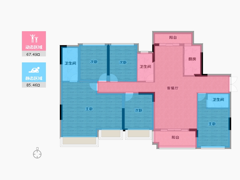 广西壮族自治区-贵港市-西山泉十里江湾-137.58-户型库-动静分区