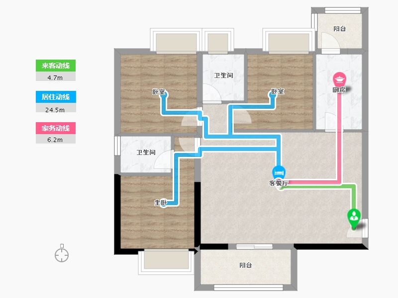 广东省-广州市-加富花园二期天悦-84.80-户型库-动静线