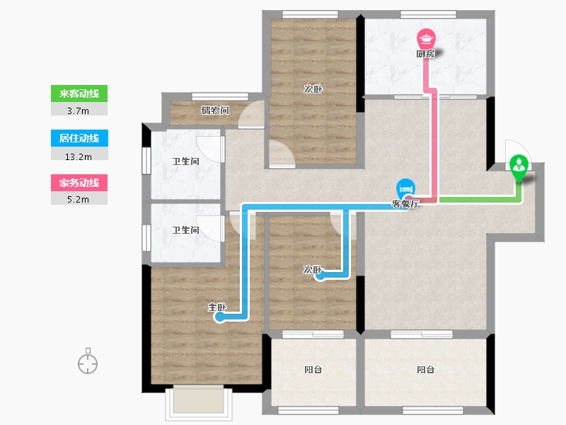 浙江省-杭州市-金地玖峯汇-100.33-户型库-动静线