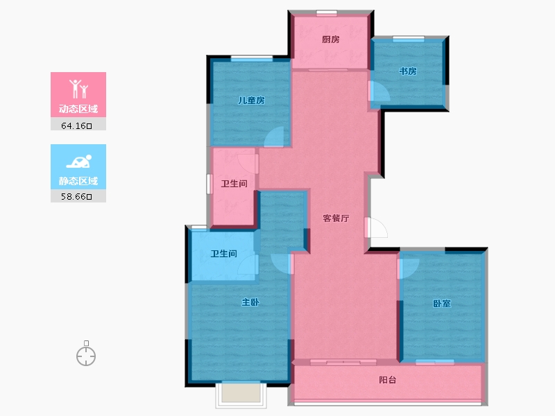 山东省-日照市-蓝城日照蘭园-109.91-户型库-动静分区