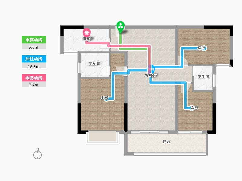 江西省-吉安市-华宇·燕京府-96.87-户型库-动静线