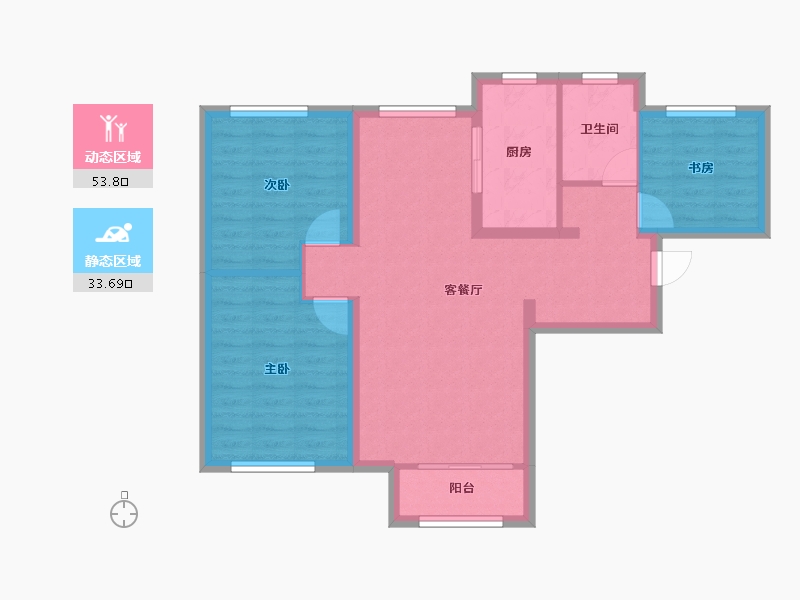 河北省-廊坊市-德荣·文璟-78.40-户型库-动静分区