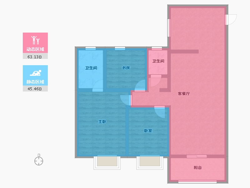 河北省-衡水市-当代悦城ΜΟΜΛ-96.51-户型库-动静分区