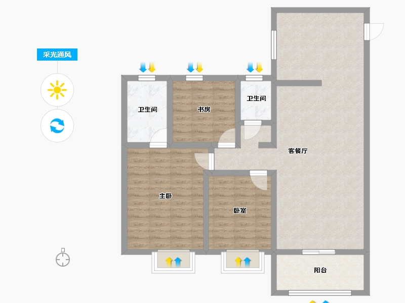 河北省-衡水市-当代悦城ΜΟΜΛ-96.51-户型库-采光通风