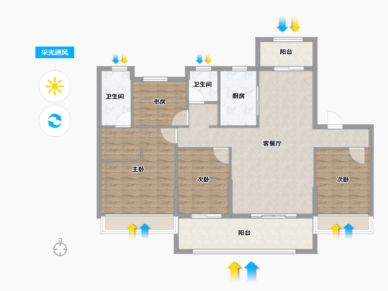 安徽省-宿州市-兴邦·江山樾-115.40-户型库-采光通风