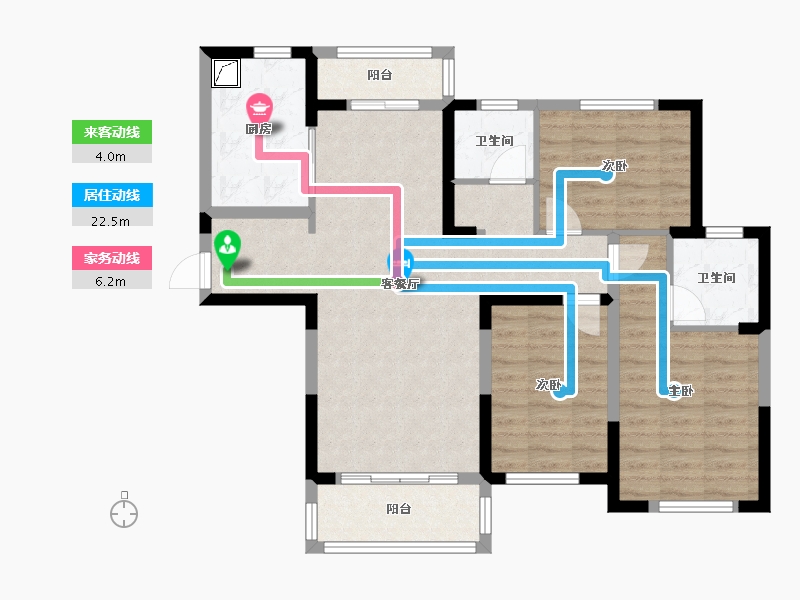 湖南省-岳阳市-天邦钻石府-88.55-户型库-动静线