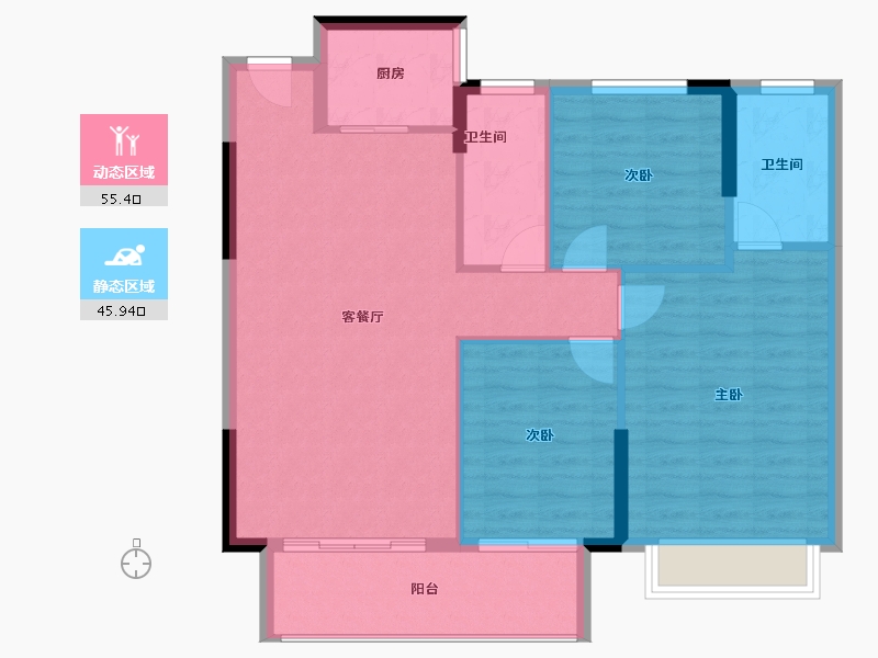 江西省-吉安市-华宇·燕京府-92.70-户型库-动静分区