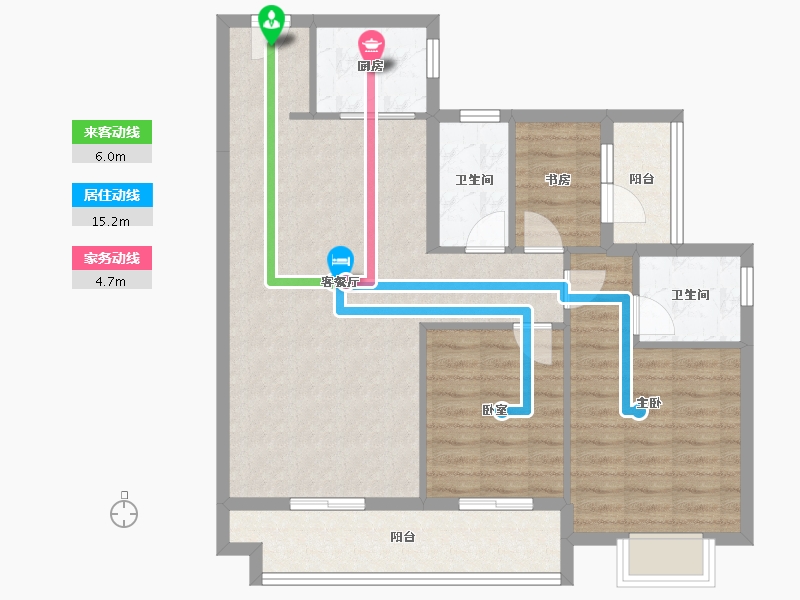 广东省-揭阳市-玺悦华府-88.85-户型库-动静线