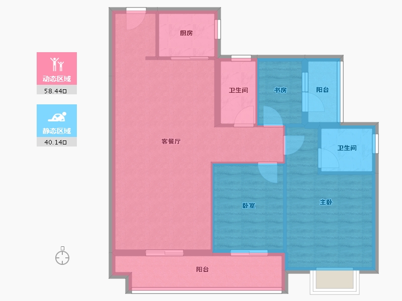 广东省-揭阳市-玺悦华府-88.85-户型库-动静分区