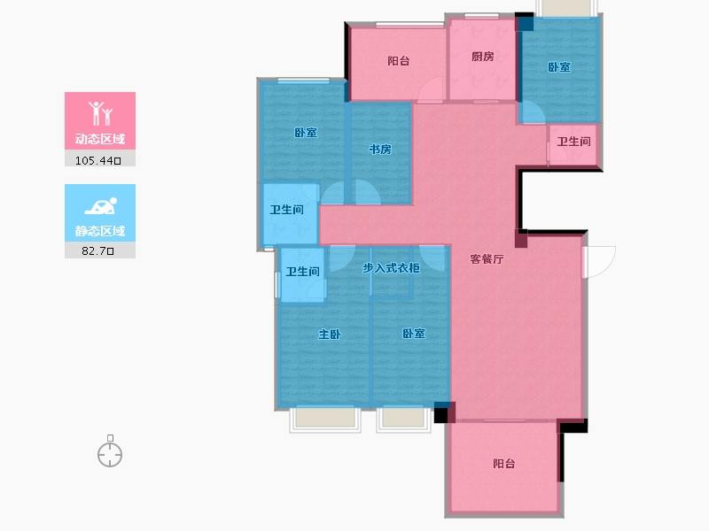 广东省-揭阳市-国际商品城三期尚东一品-172.57-户型库-动静分区