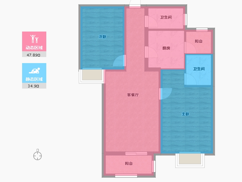 河北省-衡水市-隆江华府-73.51-户型库-动静分区