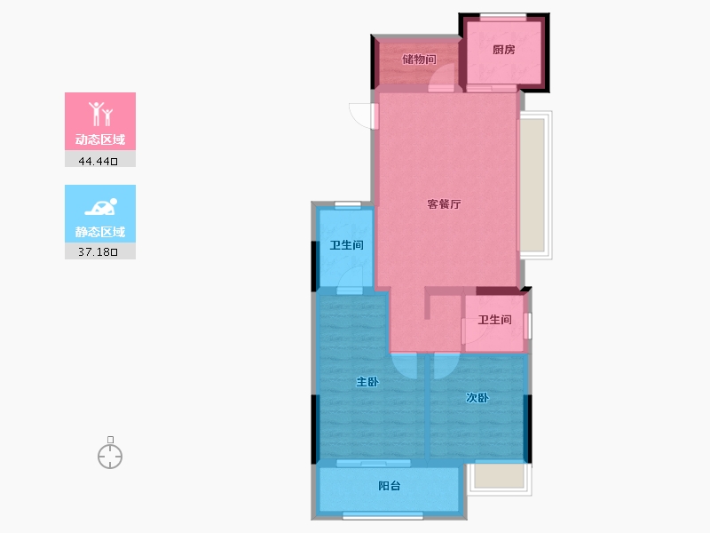 浙江省-杭州市-中天雅境-72.96-户型库-动静分区