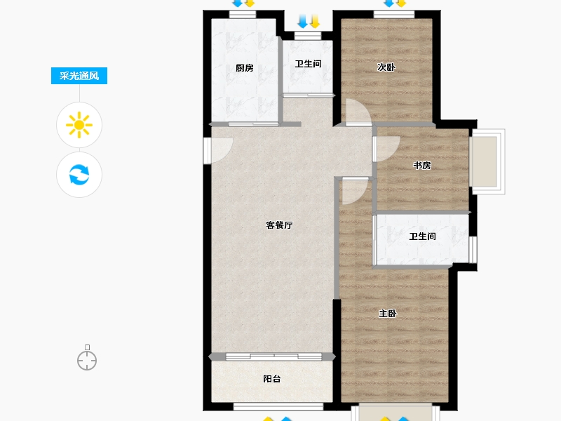 山西省-晋中市-大学城·国际学园-78.99-户型库-采光通风